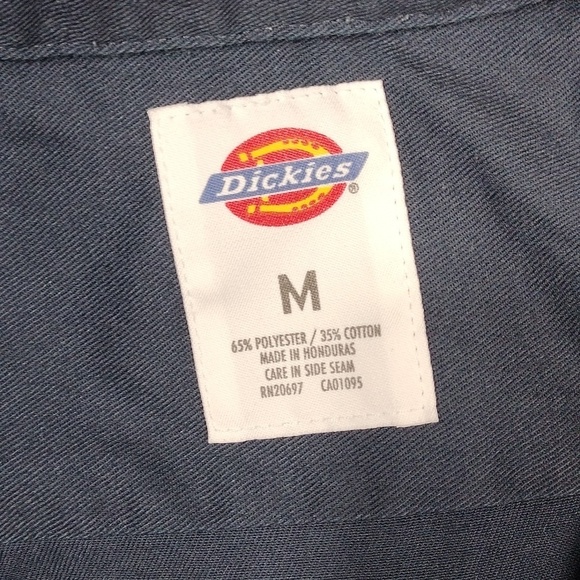 Dickies navy blue long sleeve button down shirt size medium - Picture 2 of 10